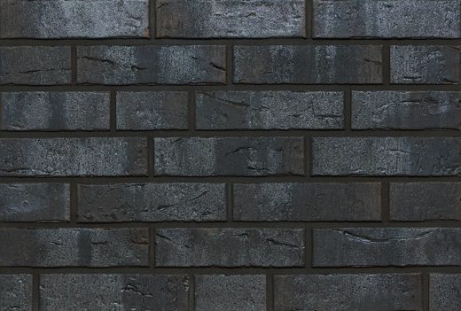Клинкерная плитка для вентфасада Гамбург, графитово-чёрный шов